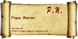 Papp Manon névjegykártya